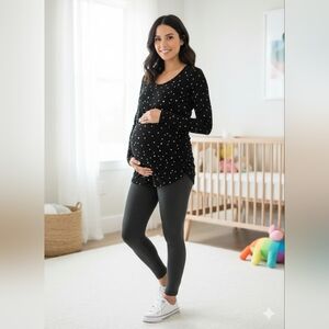 🤰🏽 a:glow Black and White Polka Dot Long Sleeve